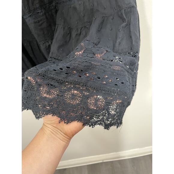 Boho Romantic Goth Prairie Cottagecore Lagenlook Peasant Dress S Witchy Rustic - Picture 7 of 15